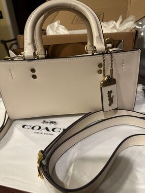 Coach Chalk Rogue Bag 26 with Gold Hardware